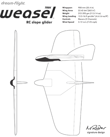 Weasel rc top glider